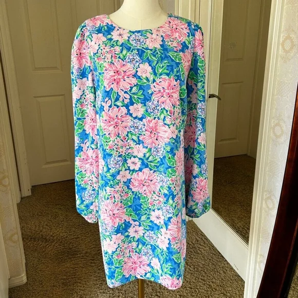 Lilly Pulitzer Alyna Long Sleeve Shift Dress in Size 10 Worn Once - Picture 3 of 10